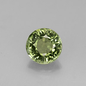 0.81 ct Green Tourmaline Gemstone, Tourmaline Gem in Round Facet Shape for Sale.