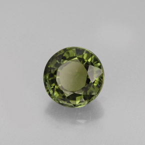 1.28 ct Green Tourmaline Stone, Natural Tourmaline in Round Facet Shape for Sale