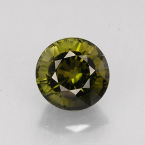 1.40 ct Green Tourmaline Stone, Natural Tourmaline in Round Facet Shape for Sale