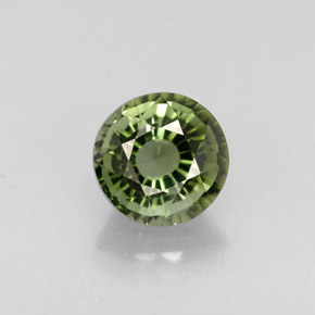 0.86 ct Green Tourmaline Gemstone, Tourmaline Gem in Round Facet Shape for Sale.