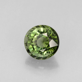 0.86 ct Green Tourmaline Stone, Natural Tourmaline in Round Facet Shape for Sale