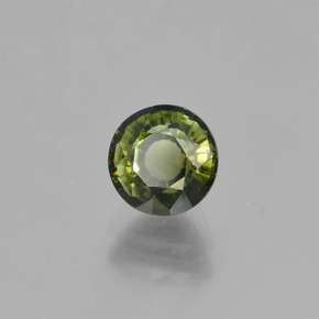 0.93 ct Green Tourmaline Stone, Natural Tourmaline in Round Facet Shape for Sale