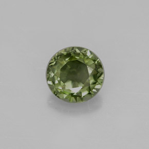 1.01 ct Green Tourmaline Gemstone, Tourmaline Gem in Round Facet Shape for Sale.