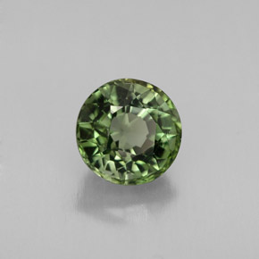 1.26 ct Green Tourmaline Stone, Natural Tourmaline in Round Facet Shape for Sale