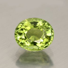 0.83 ct Green Tourmaline Gemstone, Tourmaline Gem in Oval Facet Shape for Sale.