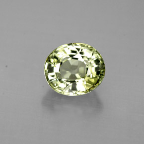 0.87 ct Green Tourmaline Gemstone, Tourmaline Gem in Oval Facet Shape for Sale.