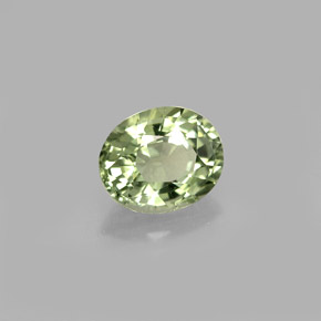 0.77 ct Green Tourmaline Stone, Natural Tourmaline in Oval Facet Shape for Sale