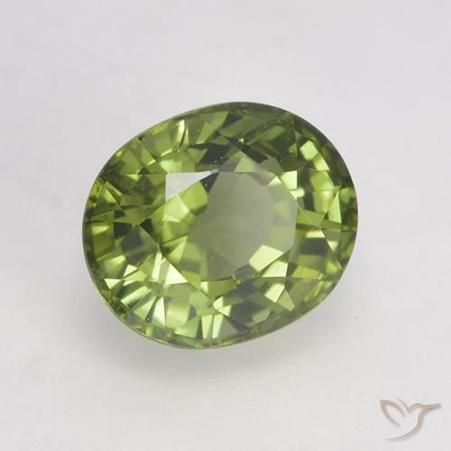 0.94 ct Green Tourmaline Stone, Natural Tourmaline in Oval Facet Shape for Sale
