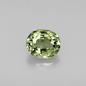 0.81 ct Green Tourmaline Gemstone, Tourmaline Gem in Oval Facet Shape for Sale.