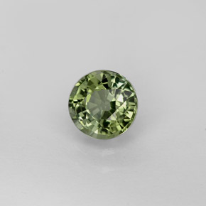0.75 ct Green Tourmaline Gemstone, Tourmaline Gem in Round Facet Shape for Sale.