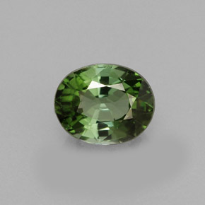 1.05 ct Green Tourmaline Gemstone, Tourmaline Gem in Oval Facet Shape for Sale.