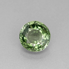 1.20 ct Green Tourmaline Gemstone, Tourmaline Gem in Round Facet Shape for Sale.