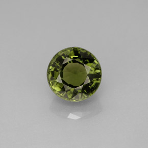 1.88 ct Green Tourmaline Gemstone, Tourmaline Gem in Round Facet Shape for Sale.