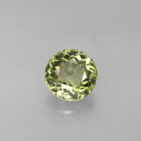 1.74 ct Green Tourmaline Gemstone, Tourmaline Gem in Round Facet Shape for Sale.