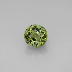 1.51 ct Green Tourmaline Gemstone, Tourmaline Gem in Round Facet Shape for Sale.