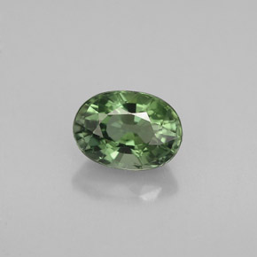 1.06 ct Green Tourmaline Gemstone, Tourmaline Gem in Oval Facet Shape for Sale.
