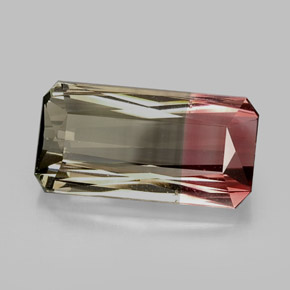12.56 ct Bi-color Tourmaline Gemstone, Tourmaline Gem in Octagon / Scissor Cut Shape for Sale.