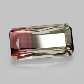 12.56 ct Bi-color Tourmaline Stone, Natural Tourmaline in Octagon / Scissor Cut Shape for Sale