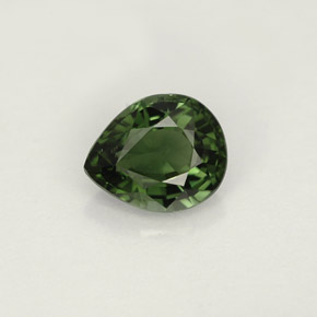 1.19 ct Green Tourmaline Gemstone, Tourmaline Gem in Pear Facet Shape for Sale.