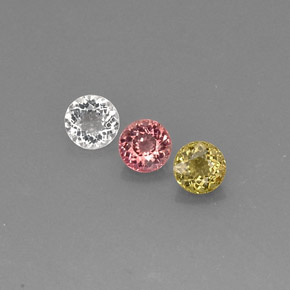 1.44 ct Multicolor Tourmaline Gemstone, Tourmaline Gem in Round Facet Shape for Sale.