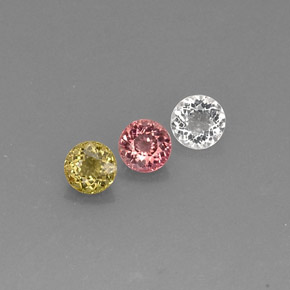 1.44 ct Multicolor Tourmaline Stone, Natural Tourmaline in Round Facet Shape for Sale