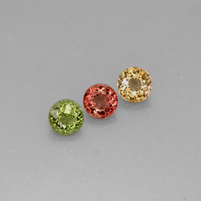 1.44 ct Multicolor Tourmaline Gemstone, Tourmaline Gem in Round Facet Shape for Sale.