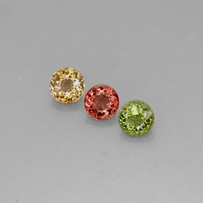 1.44 ct Multicolor Tourmaline Stone, Natural Tourmaline in Round Facet Shape for Sale