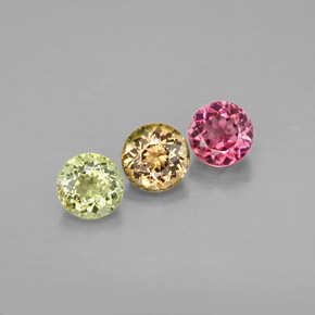 1.69 ct Multicolor Tourmaline Gemstone, Tourmaline Gem in Round Facet Shape for Sale.