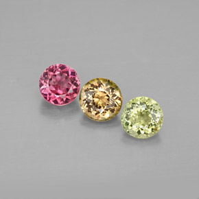 1.69 ct Multicolor Tourmaline Stone, Natural Tourmaline in Round Facet Shape for Sale