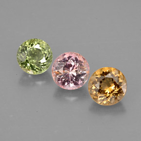 1.59 ct Multicolor Tourmaline Gemstone, Tourmaline Gem in Round Facet Shape for Sale.