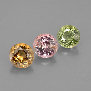 1.59 ct Multicolor Tourmaline Stone, Natural Tourmaline in Round Facet Shape for Sale