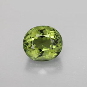 2.43 ct Green Tourmaline Gemstone, Tourmaline Gem in Oval Facet Shape for Sale.