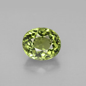 2.46 ct Green Tourmaline Gemstone, Tourmaline Gem in Oval Facet Shape for Sale.