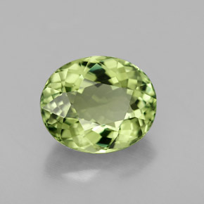 2.55 ct Green Tourmaline Stone, Natural Tourmaline in Oval Facet Shape for Sale