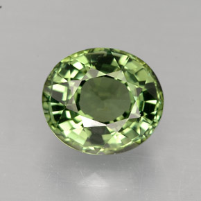 2.42 ct Green Tourmaline Gemstone, Tourmaline Gem in Oval Facet Shape for Sale.