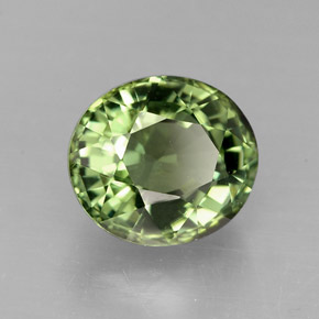 2.42 ct Green Tourmaline Stone, Natural Tourmaline in Oval Facet Shape for Sale