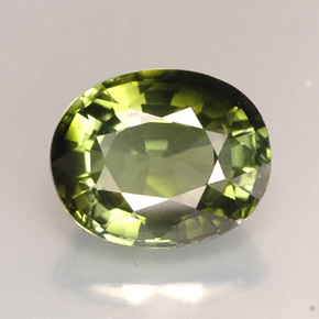 2.08 ct Green Tourmaline Gemstone, Tourmaline Gem in Oval Facet Shape for Sale.
