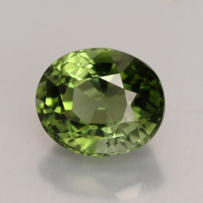 1.88 ct Green Tourmaline Gemstone, Tourmaline Gem in Oval Facet Shape for Sale.
