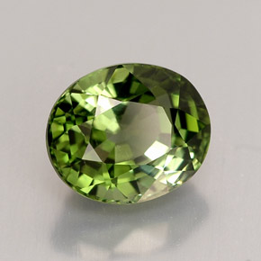 1.88 ct Green Tourmaline Stone, Natural Tourmaline in Oval Facet Shape for Sale