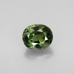 1.63 ct Green Tourmaline Gemstone, Tourmaline Gem in Oval Facet Shape for Sale.