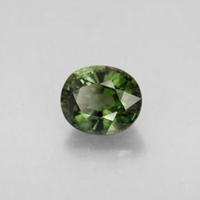 1.63 ct Green Tourmaline Stone, Natural Tourmaline in Oval Facet Shape for Sale