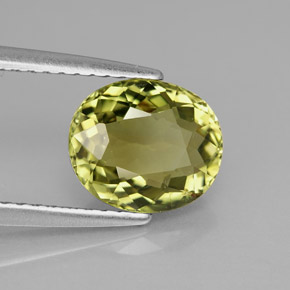 1.93 ct Green Tourmaline Stone, Natural Tourmaline in Oval Facet Shape for Sale