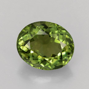 1.85 ct Green Tourmaline Gemstone, Tourmaline Gem in Oval Facet Shape for Sale.