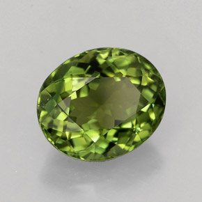 1.85 ct Green Tourmaline Stone, Natural Tourmaline in Oval Facet Shape for Sale