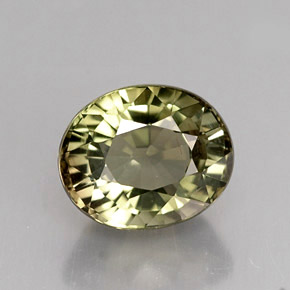 1.68 ct Green Tourmaline Gemstone, Tourmaline Gem in Oval Facet Shape for Sale.