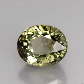 1.68 ct Green Tourmaline Stone, Natural Tourmaline in Oval Facet Shape for Sale