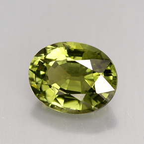 1.40 ct Green Tourmaline Stone, Natural Tourmaline in Oval Facet Shape for Sale