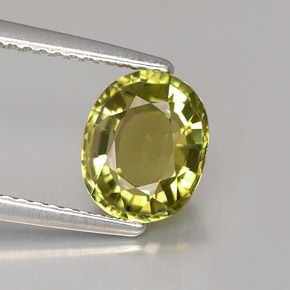 1.86 ct Green Tourmaline Stone, Natural Tourmaline in Oval Facet Shape for Sale