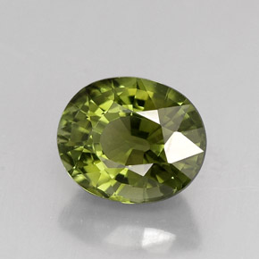 2.02 ct Green Tourmaline Stone, Natural Tourmaline in Oval Facet Shape for Sale