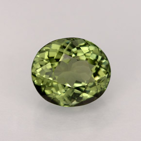 1.83 ct Green Tourmaline Stone, Natural Tourmaline in Oval Facet Shape for Sale
